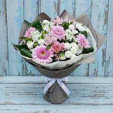 Букет цветов из:  Герберы, Альстромерии и Хризантемы в Сотниково