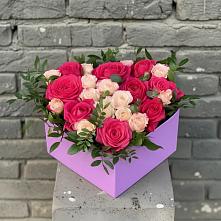 Цветочная композиция из Розы в коробке в Сотниково