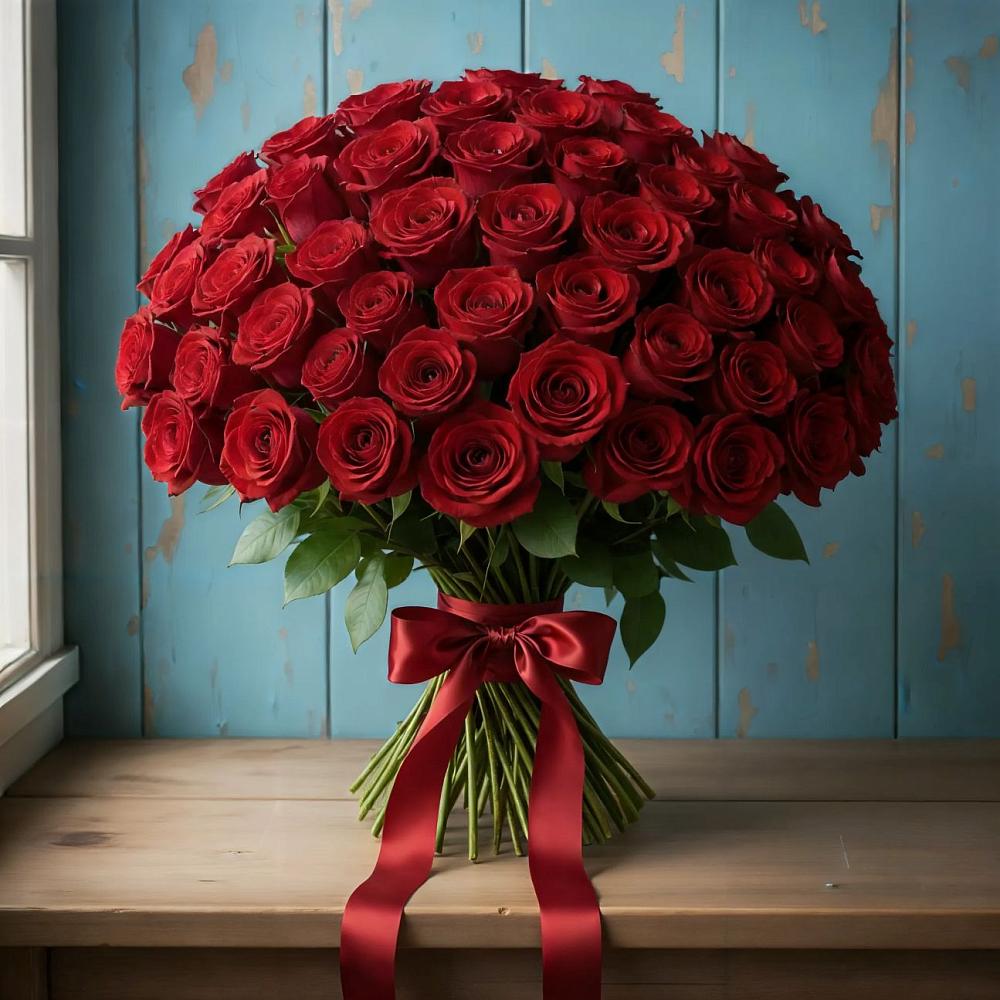 Букет Красные розы Блэк Меджик в Сотниково