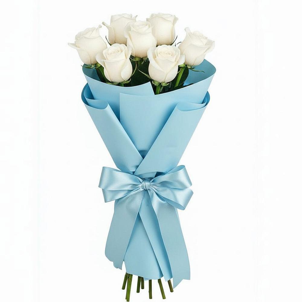 Букет 7 белых роз Проуд в Сотниково