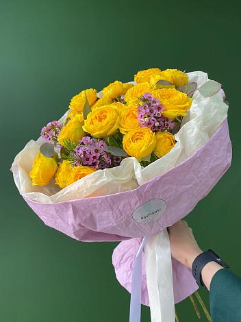 Букет Кустовые желтые розы в Сотниково