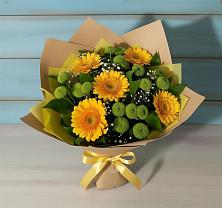 Букет цветов из:  Герберы и Хризантемы в Сотниково