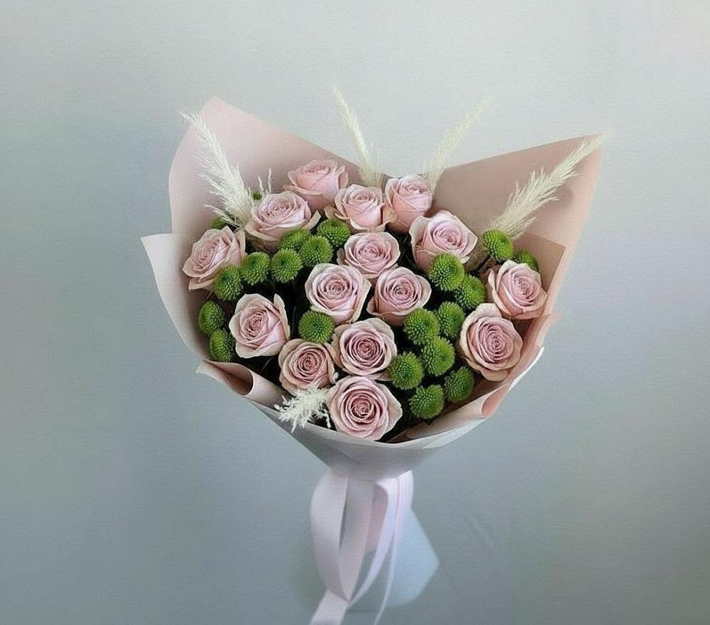 Букет цветов из: Розы и Хризантемы в Сотниково