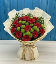 Букет цветов из:  Розы и Хризантемы в Сотниково