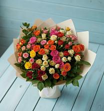 Букет Микс из разноцветных кустовых роз #REPLACE_PRED# Сотниково